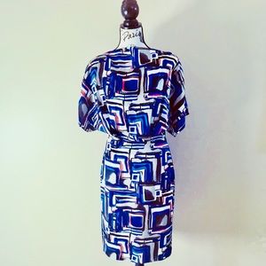 Poleci Multi Color Pattern Dress Size 6
